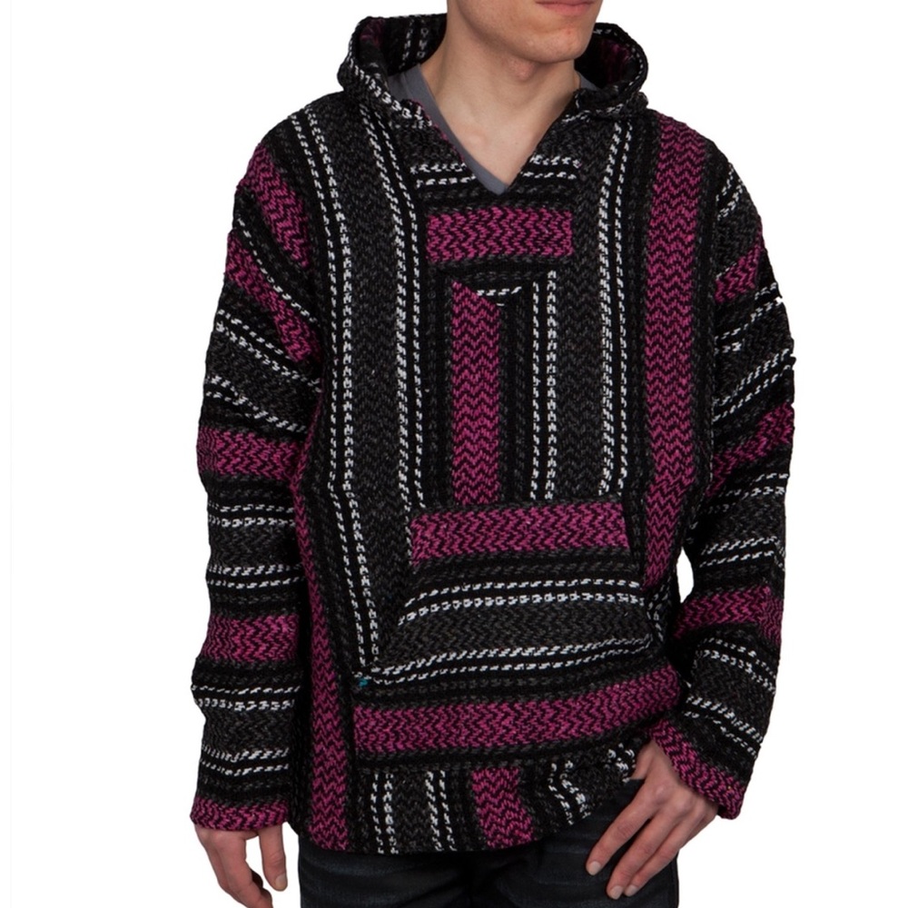 Baja Joe Mexican Drug Rug Blanket Pullover Hoodie Unisex Surfer Hippie 90s Boho